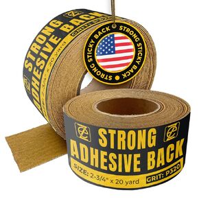 Eshazu 100 Grit Gold PSA Sandpaper Roll 20 Yard Long, 2-3/4" Wide - Self Adhesive Stickyback Sandpaper for Automotive, Woodworking Air File Sanders,Hand Sanding Blocks