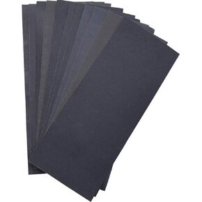LANHU Abrasive Dry Wet Waterproof Sandpaper Sheets Assorted Grit of 400/600/ 800/1000/ 1200/1500 for Furniture, Hobbies and Home Improvement, 12 Sheets (9 x 3.6 Inch), For Wood