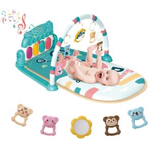 dearlomum Baby Play Mat Baby Gym, Piano Tummy Time Baby Activity Gym Mat with 5 Infant Learning Sensory Baby Toys, Music and Lights Boy & Girl Gifts for Newborn Baby 0 to 3 6 9 12 Months(Pink) in Kuwait