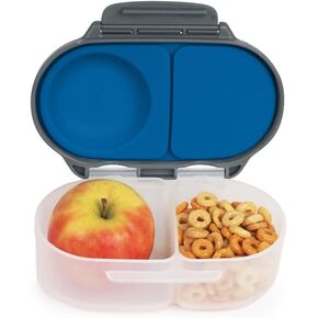 b.box Snack Box for Kids & Toddlers: 2 Compartment Snack Containers, Mini Bento Box, Lunch Box. Leak Proof, BPA free, Dishwasher safe. School Supplies. Ages 4 months+ (Lilac Pop, 12oz capacity)