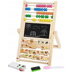 Children Multifunction Drawing Board Abacus Learning Calculation Stand Montessori Counting Cognition Board Wordpad Letters Math Learn Toys Blue