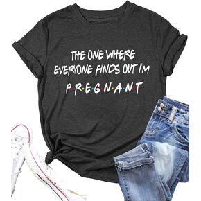 Pregnancy Announcement Shirts Women I'm Pregant T-Shirt Pregnant Mom T Shirt Funny Maternity Letter Print Tees
