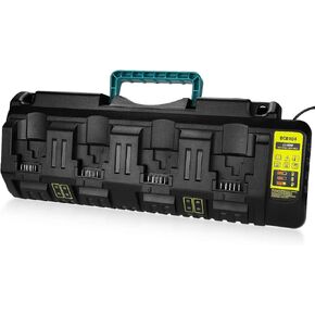 20V DCB104 4Port Charger for Dewalt 20V Max Battery Li-Ion Fast Charger DCB102 DCB102BP DCB104 DCB118 DCB115 DCB107 Charger for DCB205-2 DCB204 DCB127 DCB609 for Dewalt 20V Lithium Batteries