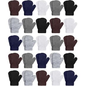 Hercicy 36 Pairs Toddler Mittens Ages 2-4 Toddler Winter Gloves Kids Warm Knitted Gloves for Boys Girls Kids Supplies