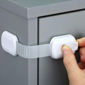 Child Safety Lock for Refrigerator, Cabinet, Drawer, Freezer & Door with 4 Extra Strong Adhesives - Black by HavenHause (Pack of 2)
