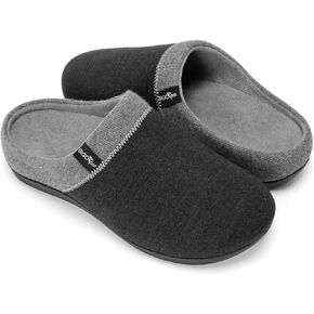 ERGOfoot Orthotic Slippers with Arch Support, Ideal for Plantar Fasciitis, Flat Feet, Heel Pain Relief, Slip on Clog Indoor Outdoor House Shoes with Anti-Skid Rubber Sole