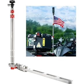 ADV Motorcycle Action Camera Mount Kit for Gopro, Insta360, DJI - Aluminum Alloy Motorcycle Selfie Stick Mount Extendable and Foldable, Fit Flag and ADV, UTV Bike Motorcycle