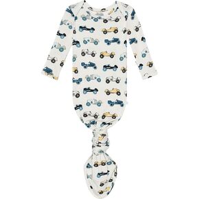 Posh Peanut Infant Gown - Unisex Soft Baby Clothes - Viscose from Bamboo Infant Layette Swaddle Wear- 0-3 Months (Enzo Knotted)