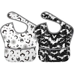 Bibs Cute Baby Stuff 2Packs for 6-24 Months Waterproof Washable Fabric