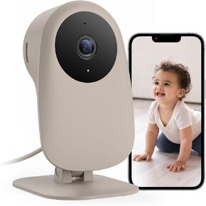 nooie Baby Monitor with Crying Detection, Camera and Audio 1080P Night Vision Motion and Sound Detection 2.4G WiFi Home Security Camera for Baby Nanny Elderly and Pet Monitoring, Works with Alexa