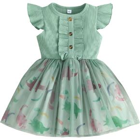 Baby Toddler Girls Fall Winter Long Sleeve Dress Floral Princess Casual Dress
