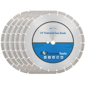 6" Segmented Diamond Saw Blade for Concrete, Brick, Block and Masonry, 10mm Segment Height, 7/8"-5/8" Arbor