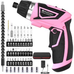 Cordless Screwdriver, 8V Max 10Nm Electric Power Screwdriver with 47 Accessories, 6+1 Torque, Pivoting Handle, 2000mah Rechargeable Screw Gun & Bit Set with LED Light, Flexible Shaft