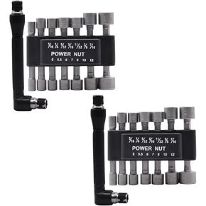 YXQ Nut Driver Bit Set, 1/4 inch Hex Drill Socket Screw Power Tools with L-shaped Manual Wrench,30 Piece
