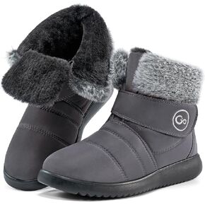 Women Snow Boots Winter Shoes With Hook Loop Comfortable Fur Lined Boots for Women Waterproof Slip On Booties Warm Anti Slip Shoes