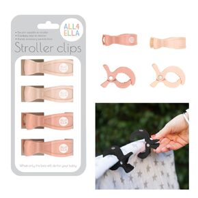Baby Blanket Stroller Clips (4 Pack) | Hooks Muslin to Stroller | Australian Baby Product | Infant/Toddler | Peach/Cream