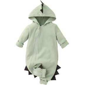 Newborn Baby Boys Girls Cartoon Dinosaur Halloween Outfit Hoodie Romper Jumpsuit Outfits Layette Sets
