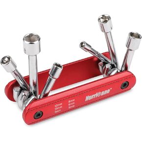 HURRICANE 6 in 1 Folding Nut Driver Set Metric, Hex Nut Driver Set, Folding Socket Wrench, Cr-V Steel Shank, Portable Premium Aluminum Handle. Easy to Carry Out. 5mm, 6mm, 8mm, 9mm, 10mm, 12mm