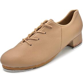 Adult Man-Made Leather Tap Shoe with Notched Heel