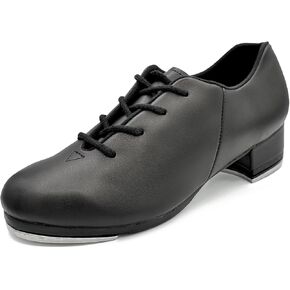 Adult Man-Made Leather Tap Shoe with Notched Heel