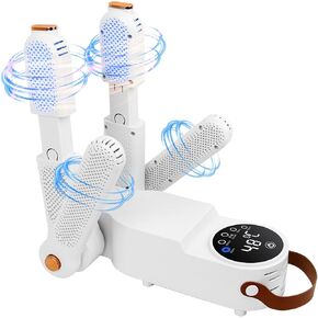 Deodorizer Shoe Dryer Boot Dryer, Portable Electric Shoe Dryer with Heat Blower and Timer, Foldable Design Glove Dryer for Ski Boots, Work Boots