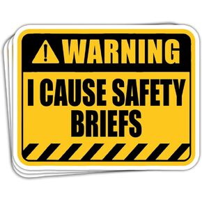 (3 Pcs) Warning I Cause Safety Briefs Sticker Funny Hard Hat Stickers for Men onstruction Blue Collar Stickers Adult Humor Stickers Gag Gifts Decorations Laptop Water Bottle Window Car 3"x4"