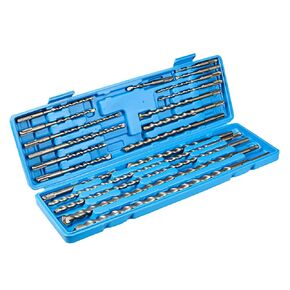 20Pcs Rotary Hammer Drill Bits and Chisel Set, SDS-Plus Shank Carbide - Tipped Drill Bits and Chisels with Storage Case, Tools for Concrete Brick Stone and Other Masonry Construction Materials