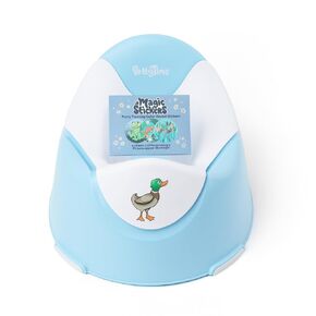 Potty Time New | Potty Training Seat by Potty Watch Inventor - Easy & Fun Toilet with Interactive 6 Reusable Color Changing Magic Stickers - Easy to Peel Stickers for Kids - (Orange, Savanna)