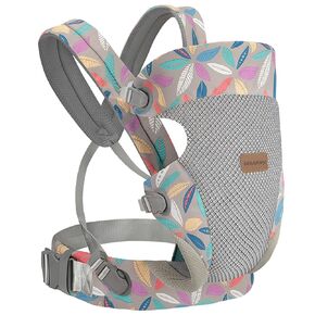 SERAPHY Baby Carrier with Pocket, 4-in-1 Breathable Infant Carrier Newborn to Toddler, Adjustable Multi-Position Baby Sling for Babies 3-36M (15-35lbs)-Grey