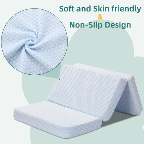 Trifold Pack and Play Mattress,38x26 Pack n Play Mattresses Dual Sided Firm & Soft Mermory Foam, Portable Travel Baby Mattress for Pack N Play with Removable Breathable Cover in Saudi Arabia