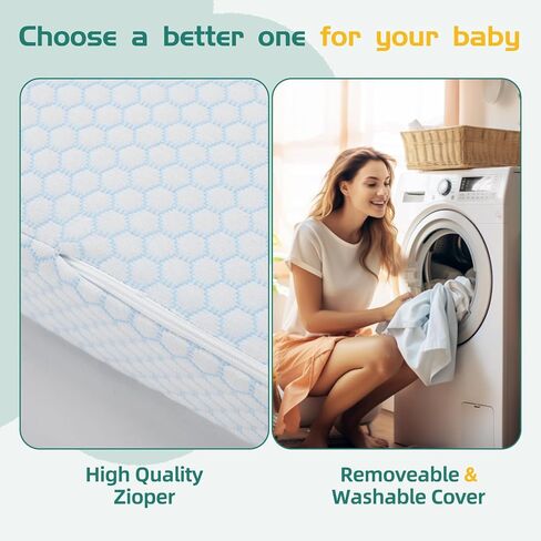 Trifold Pack and Play Mattress,38x26 Pack n Play Mattresses Dual Sided Firm & Soft Mermory Foam, Portable Travel Baby Mattress for Pack N Play with Removable Breathable Cover in Saudi Arabia