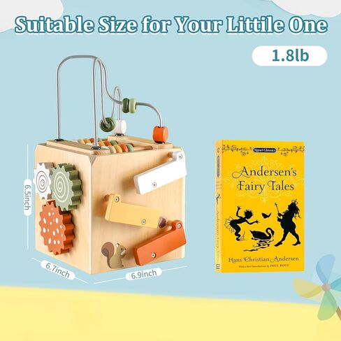 Wooden Space Toy for Baby 1 Year Old, Montessori Toy for Babies 12-18 Months, Toddler Rocket Toy Age 1-3, Sensory Activity Cube Learning Toy, 1st Birthday Gift for Boys and Girls in Saudi Arabia