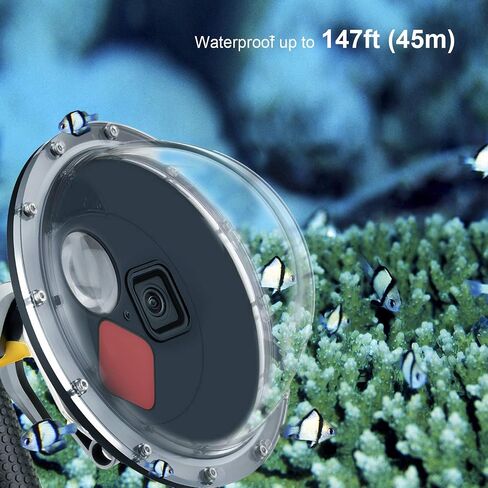 Dome Port for GoPro Hero 13 12 11 10 9 Black, Dome Port Lens with Waterproof Housing Case, Trigger, Floating Hand Grip, Built-in Switchable Red Filter and 10x Macro Filter in Saudi Arabia