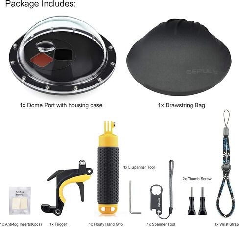 Dome Port for GoPro Hero 13 12 11 10 9 Black, Dome Port Lens with Waterproof Housing Case, Trigger, Floating Hand Grip, Built-in Switchable Red Filter and 10x Macro Filter in Saudi Arabia