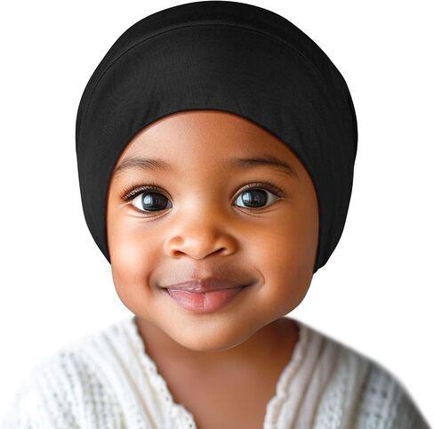 Fittia Baby Bonnet for 0-6 6-18 Months, Silky Satin Bonnet for Sleeping, Smooth for No Frizzy Hair, Adjustable for Non-Slip in Kuwait