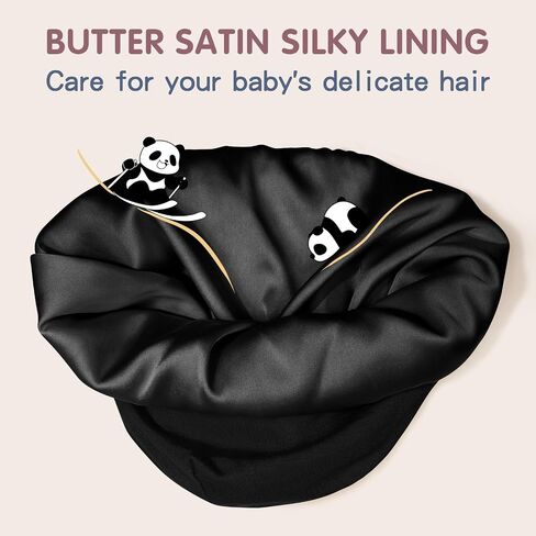 Fittia Baby Bonnet for 0-6 6-18 Months, Silky Satin Bonnet for Sleeping, Smooth for No Frizzy Hair, Adjustable for Non-Slip in Kuwait