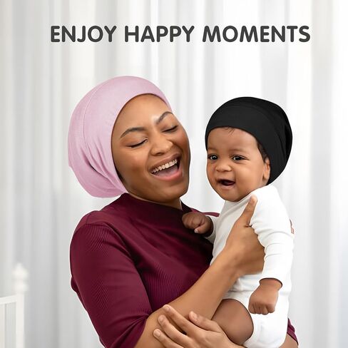 Fittia Baby Bonnet for 0-6 6-18 Months, Silky Satin Bonnet for Sleeping, Smooth for No Frizzy Hair, Adjustable for Non-Slip in Kuwait