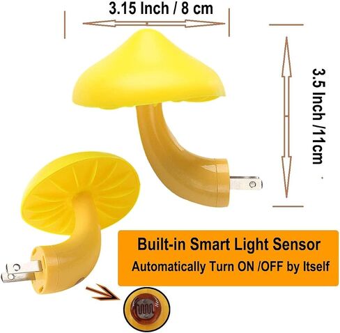 AUSAYE 2Pack Mushroom Night Light Plug in Lamp,Led Lights for Adults Kids Baby Children NightLight Wall Decor Lamp Bedroom Bathroom,Toilet,Stairs,Kitchen,Hallway in Kuwait