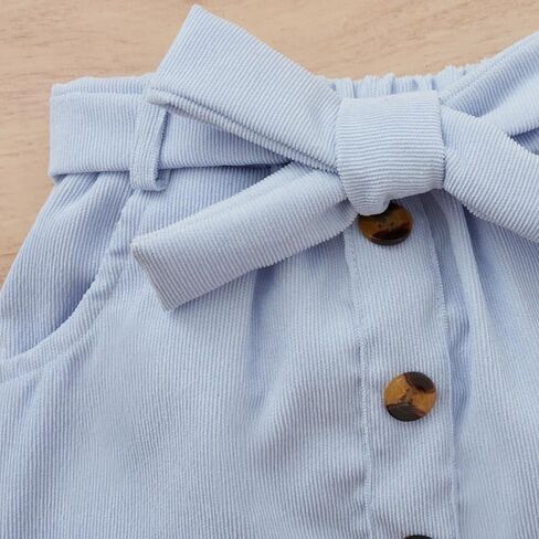 Baby Toddler Girl Outfits Fall Winter Clothes Turtleneck Knitted Cotton Long Sleeves Tops & Button Mini Skirts Set in Saudi Arabia