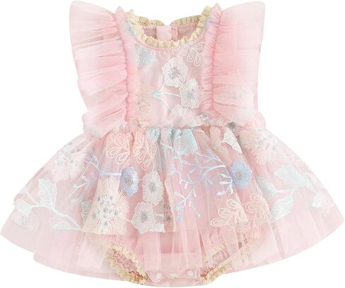 Mubineo Baby Girl Summer Clothes Lace Romper Skirt Dress Princess Outfits Sleeveless Flower Newborn Outfit in Kuwait