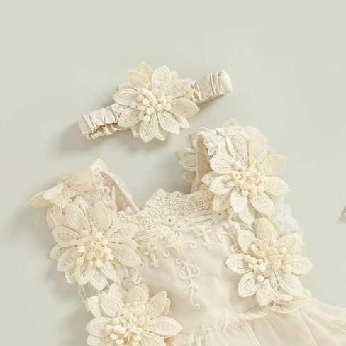 Mubineo Baby Girl Summer Clothes Lace Romper Skirt Dress Princess Outfits Sleeveless Flower Newborn Outfit in Kuwait