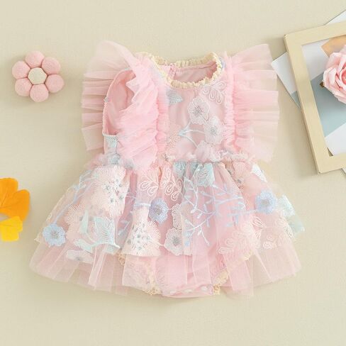 Mubineo Baby Girl Summer Clothes Lace Romper Skirt Dress Princess Outfits Sleeveless Flower Newborn Outfit in Kuwait
