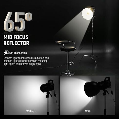 NEEWER 10.4″/26.5cm Medium Focus Reflector Bowens Mount with 15°/30° Honeycomb Grids & Soft Cloth, 45° Diffuser Lamp Shade Compatible with Godox NEEWER Studio Strobe Flash Light Speedlite, FR26 in Saudi Arabia