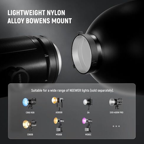 NEEWER 10.4″/26.5cm Medium Focus Reflector Bowens Mount with 15°/30° Honeycomb Grids & Soft Cloth, 45° Diffuser Lamp Shade Compatible with Godox NEEWER Studio Strobe Flash Light Speedlite, FR26 in Saudi Arabia