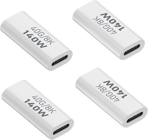 40Gbps Right Angle USB C Adapter, 90 Degree USB C Adapter, 140W Right Angle USB C Male to Female Adapter Suitable for 8K@60Hz for Laptop, Phones and More Type C Devices (4 Pack) in Saudi Arabia