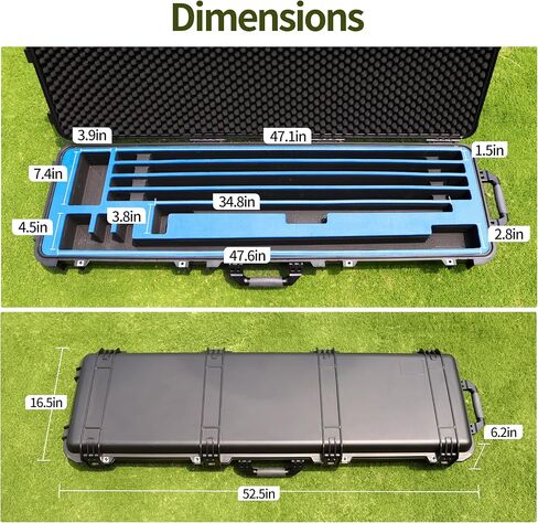 Golf Club Travel Case with Wheels 2 Handles, Golf Club Storage Case IP67 Waterproof, Ultra Durble & Safe Golf Club Suitcase Equipped with Lock Catches, Golf Club Case Universal Size EVA in Saudi Arabia