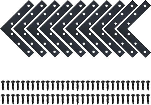 Sayayo Straight Bracket for Braces, 12 x 1 Inch (300x25mm) Mending Plate Flat Brackets for Wood Furniture Repair Fixing Joint, Stainless Steel Matte Black, 6 Pcs in Saudi Arabia