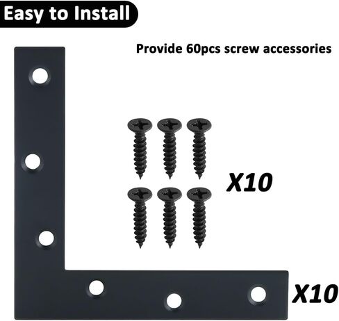 Sayayo Straight Bracket for Braces, 12 x 1 Inch (300x25mm) Mending Plate Flat Brackets for Wood Furniture Repair Fixing Joint, Stainless Steel Matte Black, 6 Pcs in Saudi Arabia