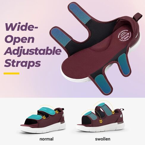 FitVille Diabetic Sandals for Women Wide Width with Arch Support, Adjustable Dual Straps Wide Sandals for Women in Saudi Arabia