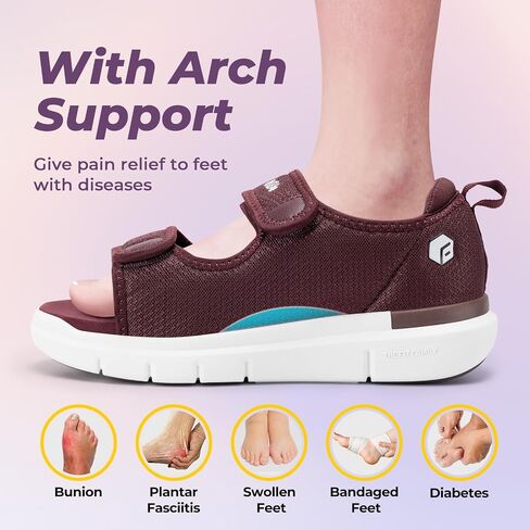 FitVille Diabetic Sandals for Women Wide Width with Arch Support, Adjustable Dual Straps Wide Sandals for Women in Saudi Arabia
